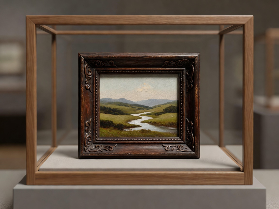 Detailed Miniature Oil Painting Exhibition Room Exhibit